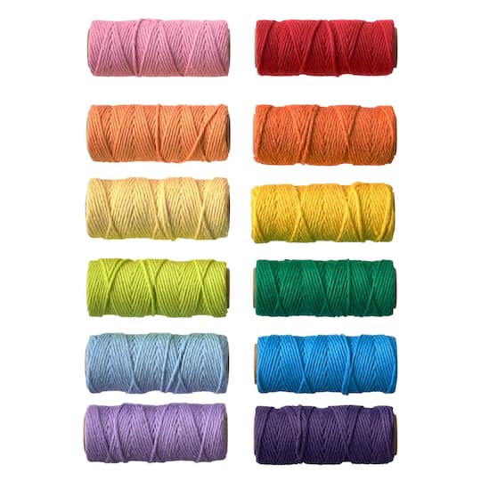 6 Packs: 12 ct. (72 total) Rainbow Mix Jute Spools by Recollections&#x2122;